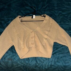 H&M Tan Knit Cardigan Sweater